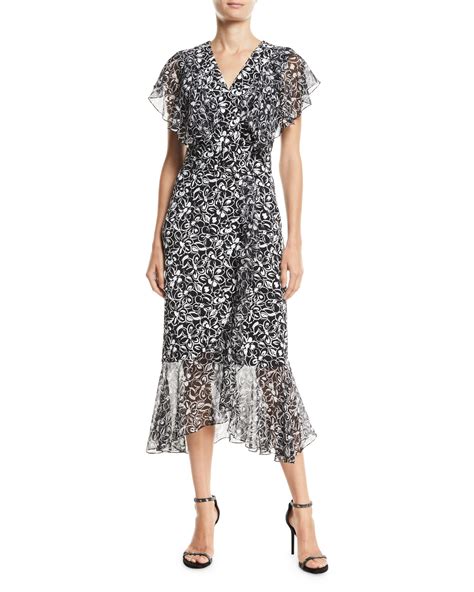 ruffle wrap dress michael kors